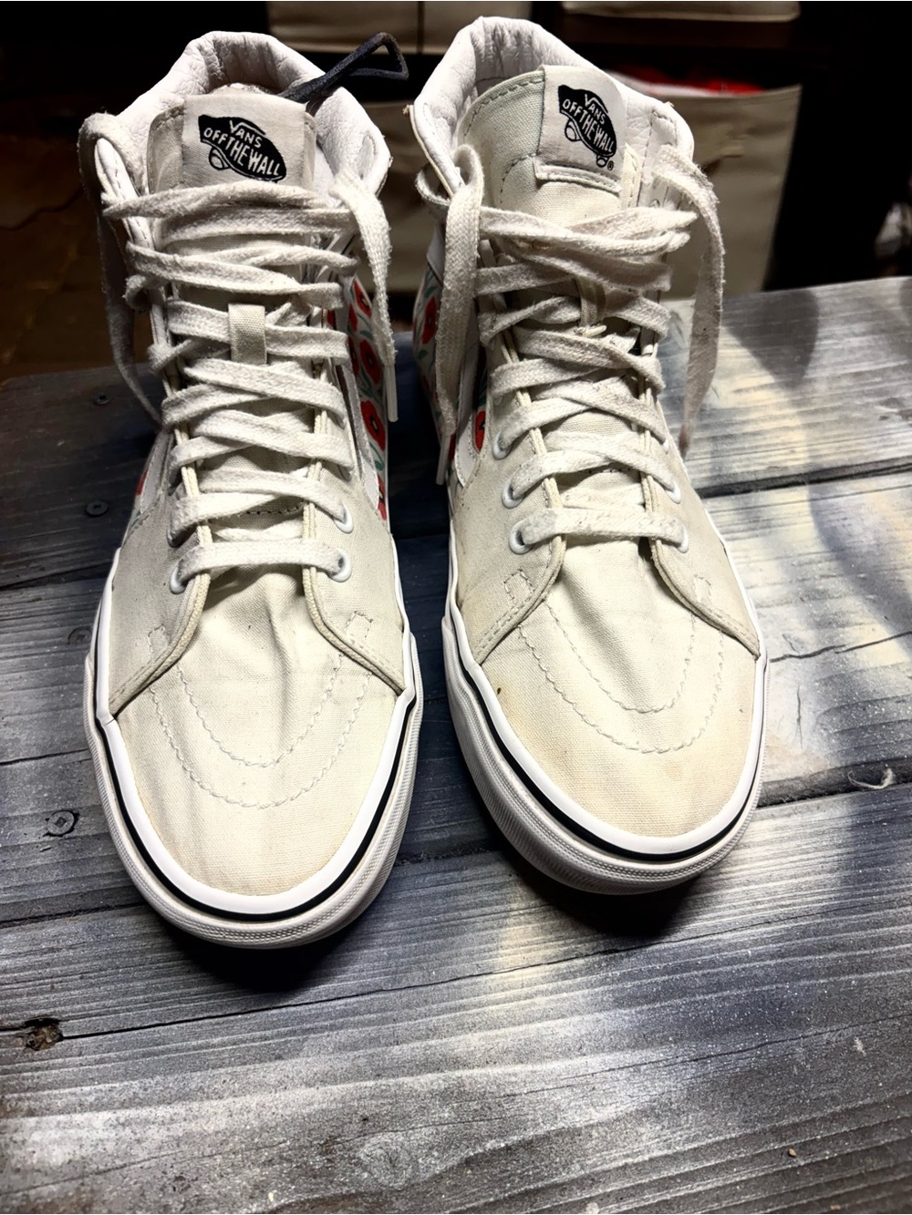 Vans Sk8-Hi MTE Cherry Blossom white sneakers with red cherry womens 10